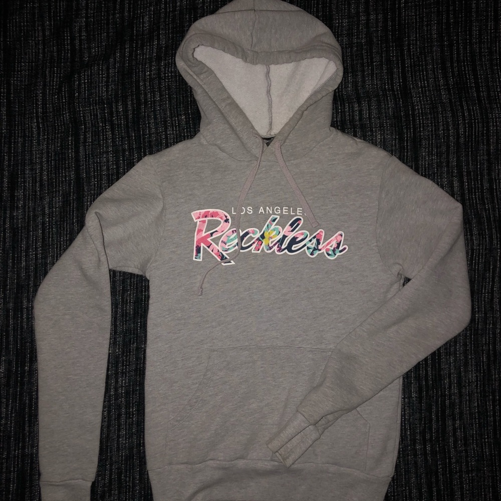 Women's grey Young & Reckless hoodie